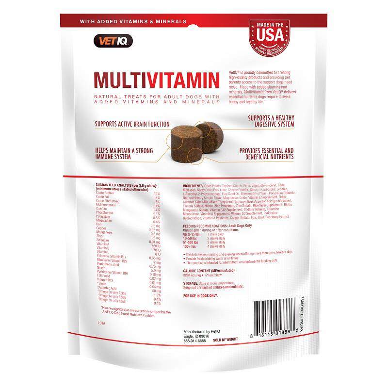 VetIQ MultiVitamin Health Support Supplement Soft Chews for Dogs, 90 Count