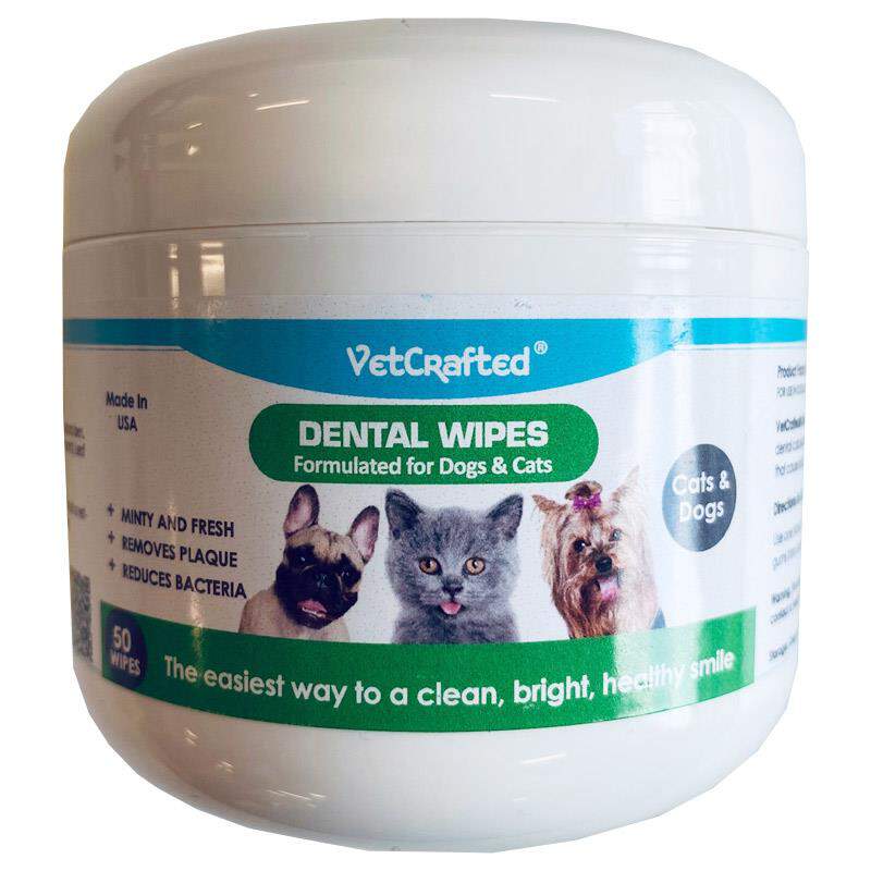 VetCrafted Dental Wipes for Dogs and Cats, 50 ct
