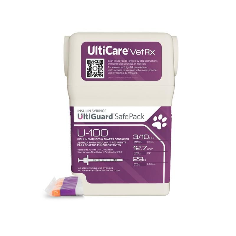 UltiGuard U-100 Insulin Syringes 29g, Sharps Box of 100