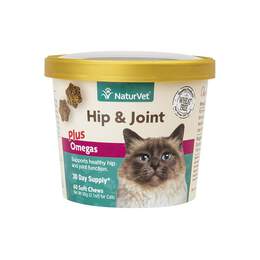 NaturVet Hip & Joint Plus Omegas for Cats, 60 Soft Chews