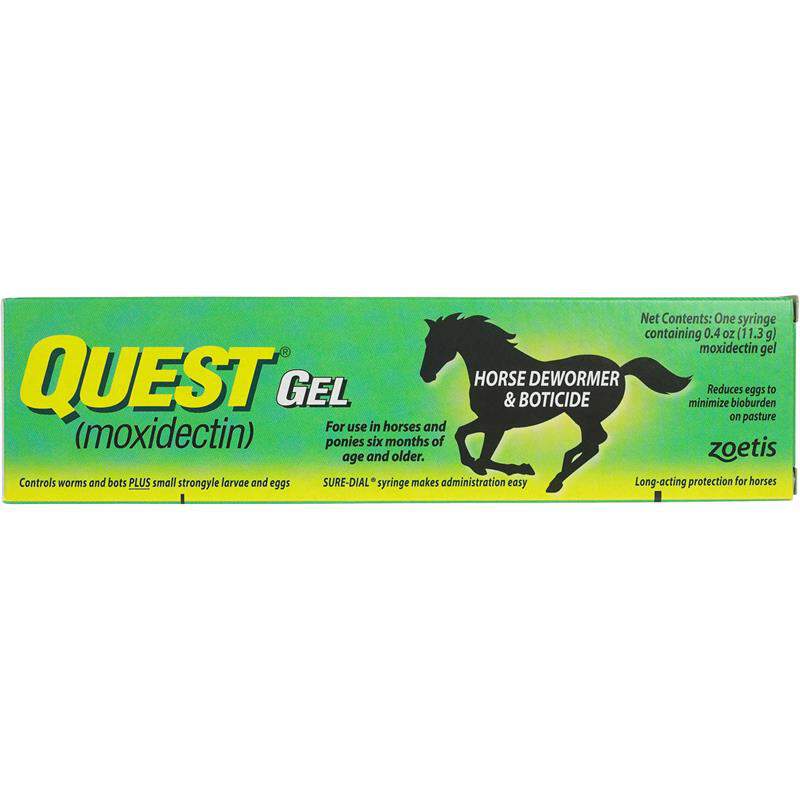 Zoetis Quest Equine Gel for Horses with Worms, 1 syringe, 0.04 ounces