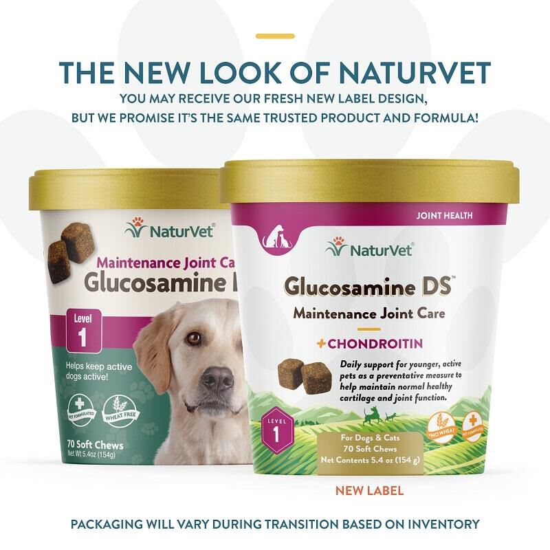 NaturVet Glucosamine DS Maintenance Joint Care Level 1, 70 Soft Chews