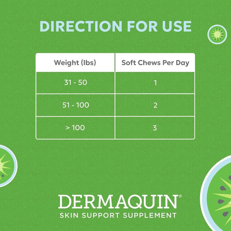 Dermaquin Skin Support Supplement for Large Dogs, 60 Soft Chews