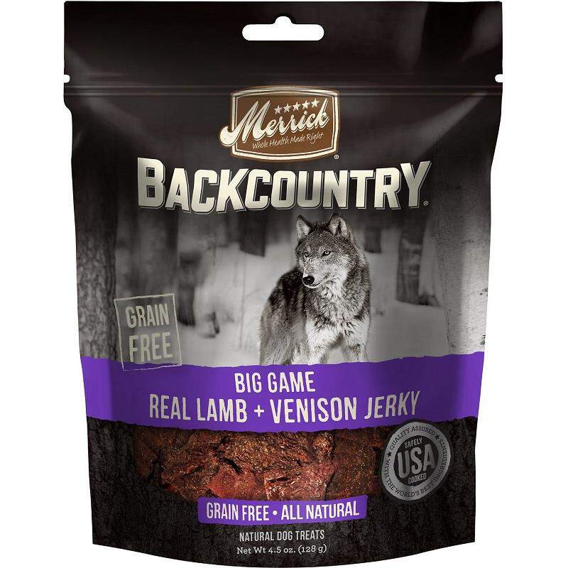 Merrick Backcountry Big Game Real Lamb + Venison Jerky Dog Treats, 4.5 oz