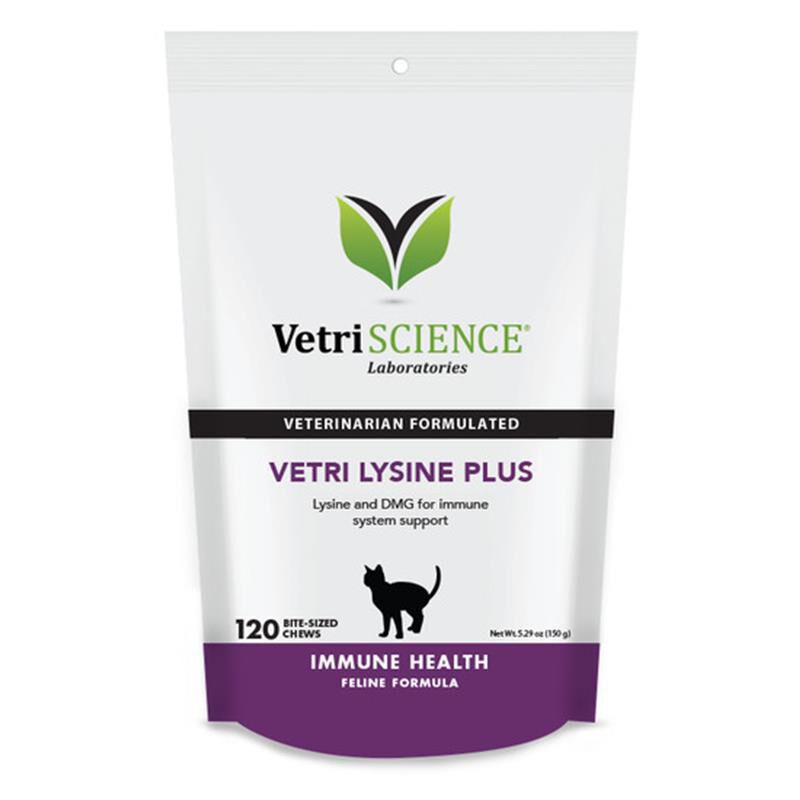 VetriScience Vetri Lysine Plus for Cats, 120 Bite Sized Chews