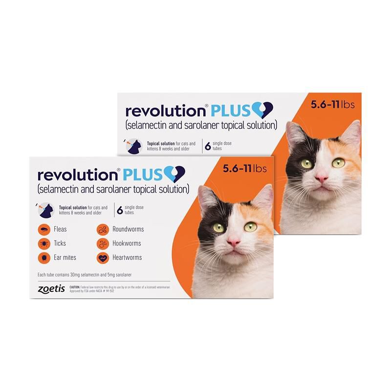 Revolution Plus for Cats 5.6-11 lbs Orange, 12 Month Supply