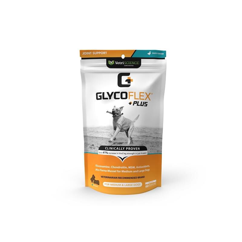 VetriScience Glyco-Flex Plus for Medium and Large Dogs Over 30 lbs, 60 Chews