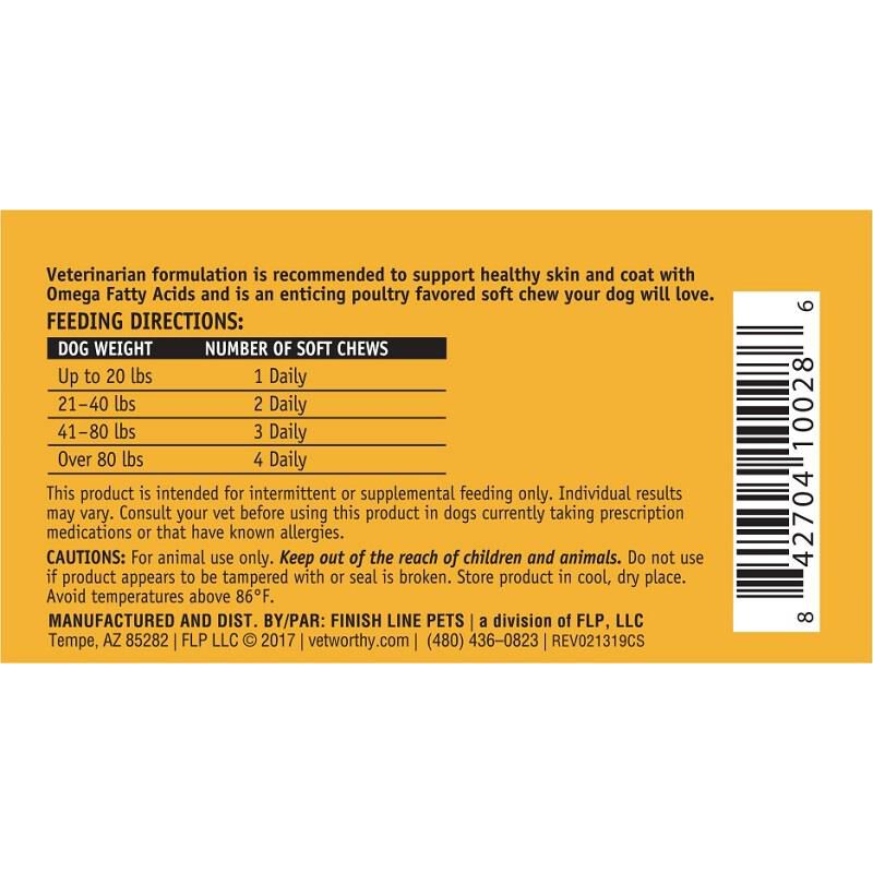 Vet Worthy Wild Alaskan Salmon Oil Soft Chews for Dogs, 30 ct