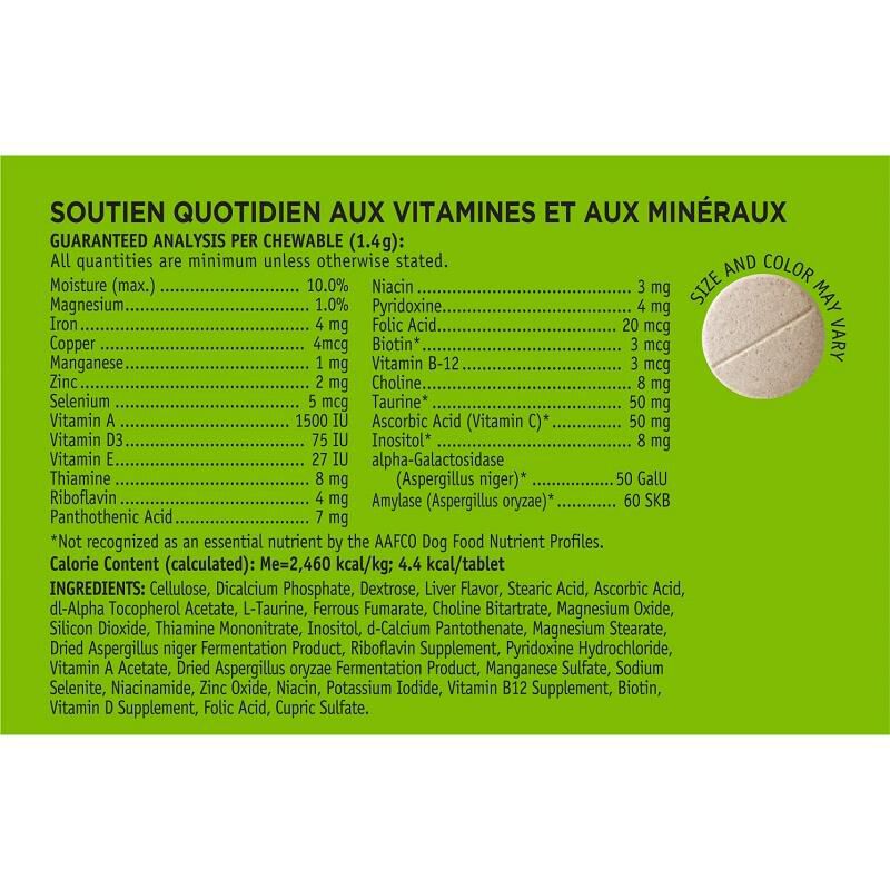 Vet Worthy Senior Multi Chewable Daily Vitamin & Mineral Support Tablets for Dogs, 60 ct