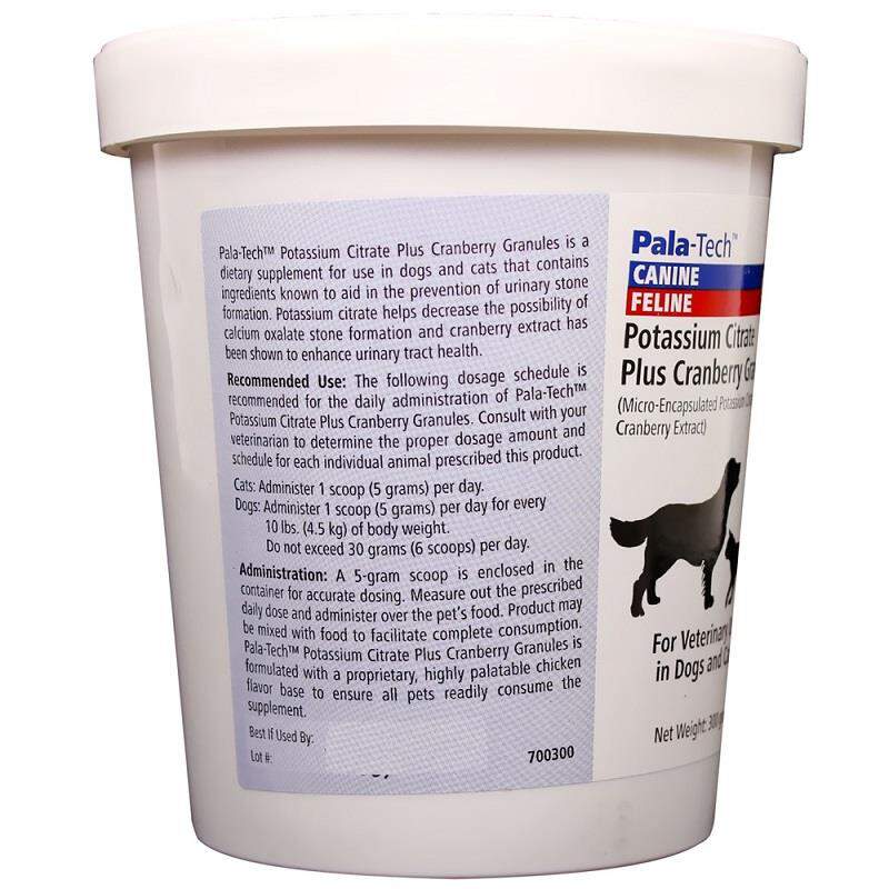 Pala-Tech Potassium Citrate Plus Cranberry Granules for Dogs and Cats with Urinary Tract Issues, 300 gm