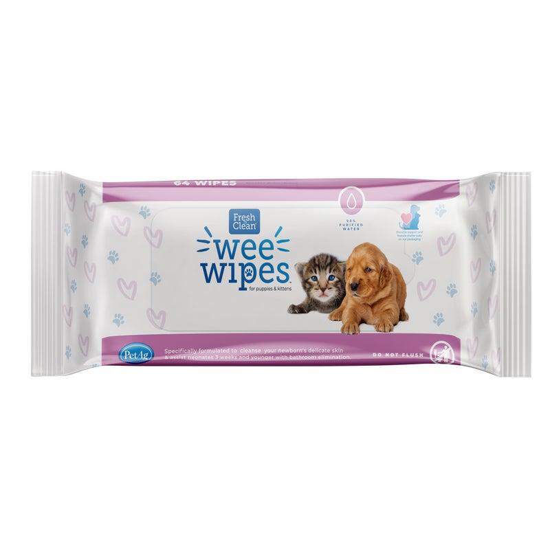 PetAg Fresh & Clean Wee Wipes for Puppies & Kittens, 64 ct