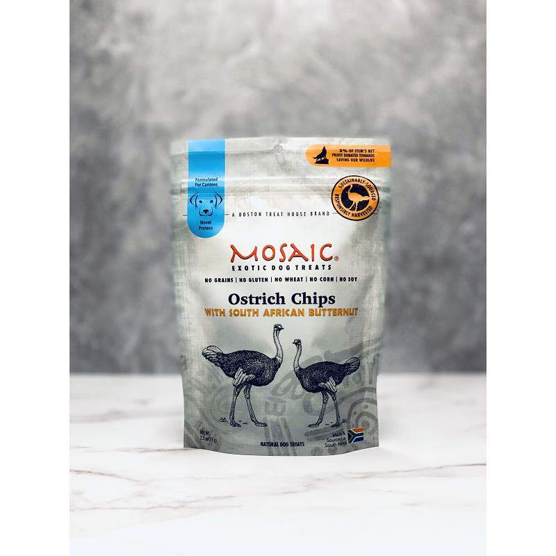 Mosaic South African Ostrich Chips with Butternut, 2.5 oz
