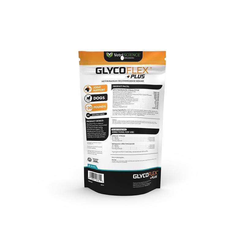 VetriScience Glyco-Flex Plus for Medium and Large Dogs Over 30 lbs, 60 Chews