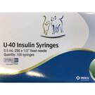 U-40 Insulin Syringes, Box of 100