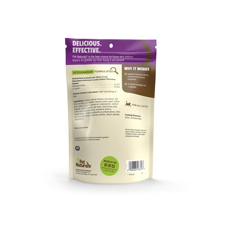 Pet Naturals L-Lysine 60 Soft Chews for Cats