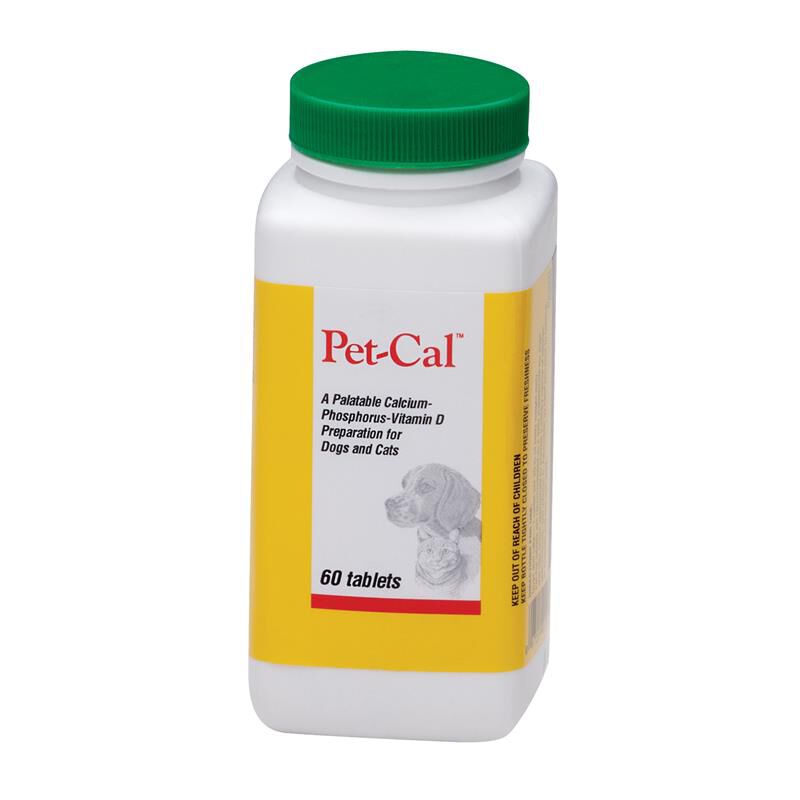 Pet-Cal Tablets for Dogs and Cats, 60 Ct.