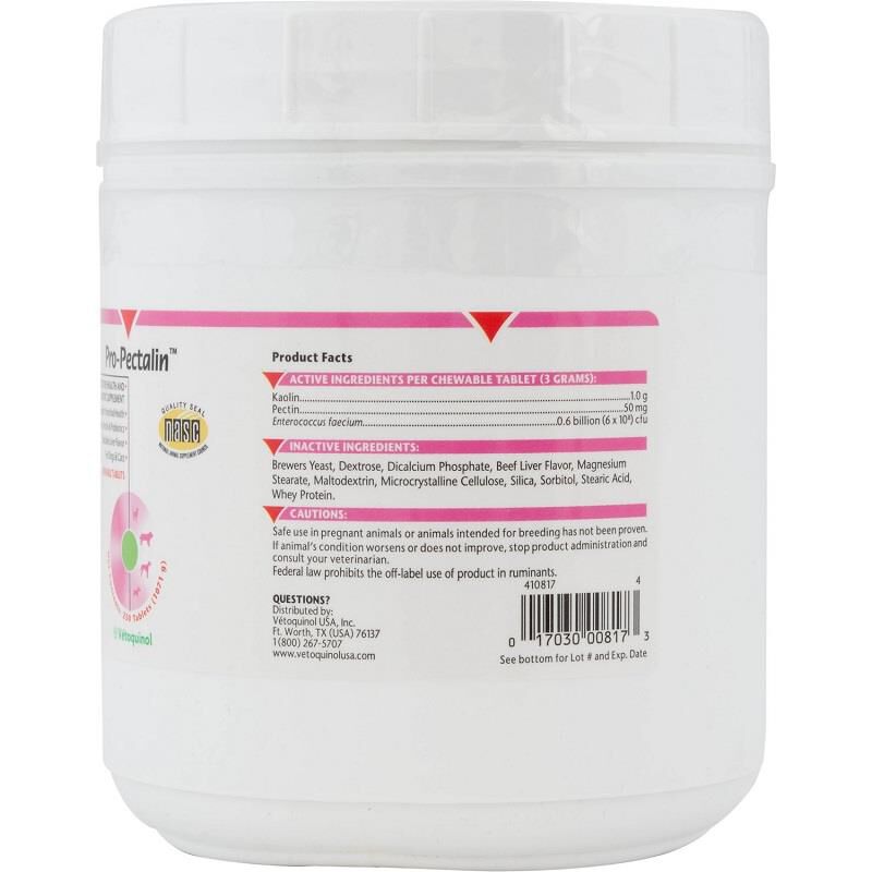 Vetoquinol Pro-Pectalin Anti-Diarrheal Tablets for Dogs and Cats with Diarrhea, 250 ct