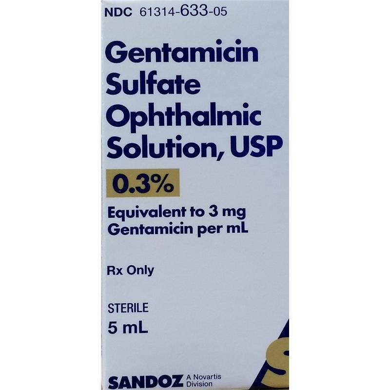 Gentamicin Ophthalmic Solution  0.3%, 5 ml