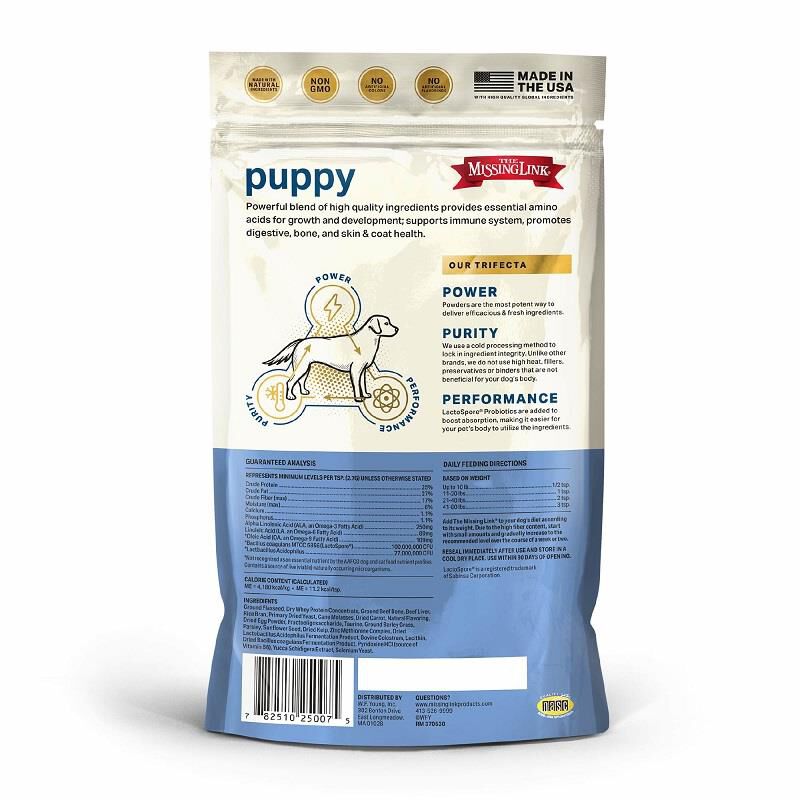 The Missing Link Original Growth & Development Powder Supplement For Puppies,  8 oz.