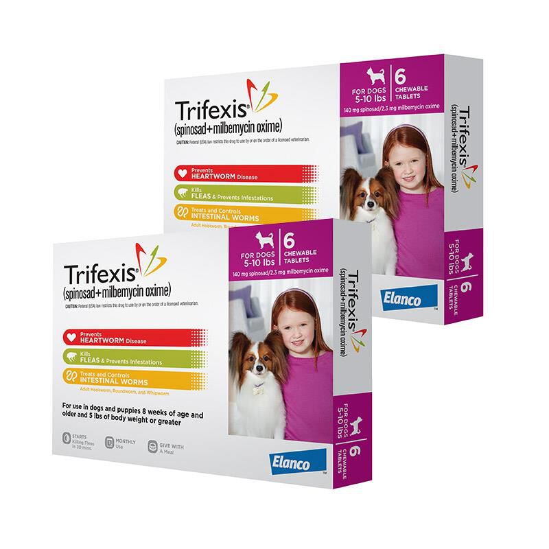 Trifexis Chewable Tablets for Dogs 5-10 lbs Pink, 12 Month Supply