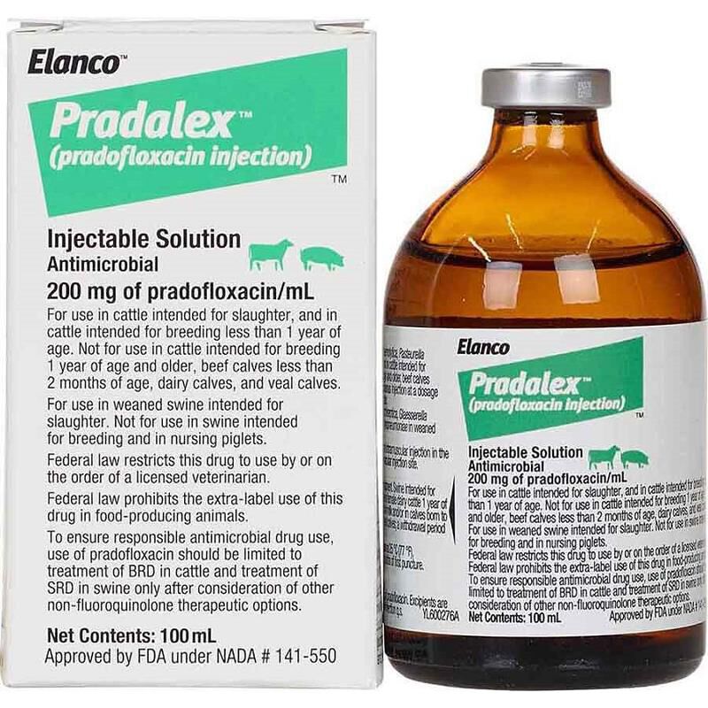 Pradalex (Pradofloxacin) 200 mg/ml Antimicrobial Injectable Solution for Cattle and Swine