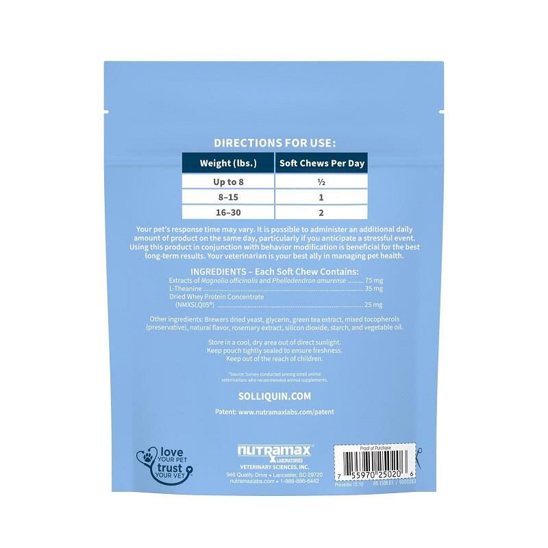 Solliquin Behavioral Health Supplement for Small to Medium Dogs and Large Cats, 75 Soft Chews