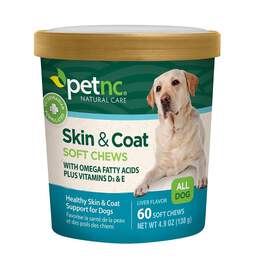 PetNC Skin & Coat Soft Chews for Dogs, 60 ct