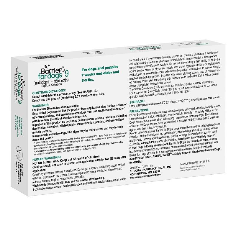 Barrier imidacloprid moxidectin Topical Solution for Dogs