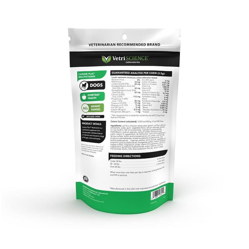 VetriScience Canine Plus Multivitamin, 30 Bite-Sized Chews