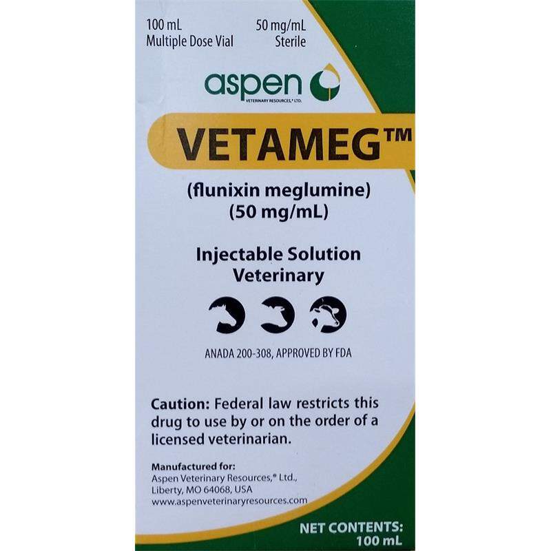 Vetameg (Flunixin Meglumine) Injectable, 50 mg/ml