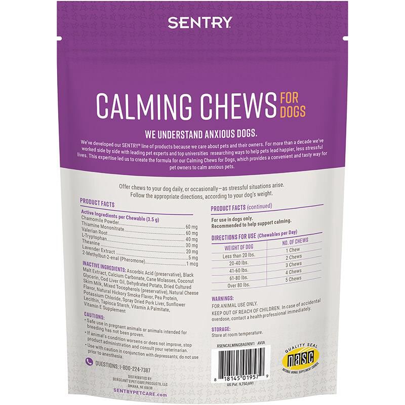 SENTRY Calming Chews for Dogs, 60 Count