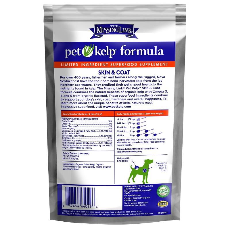 The Missing Link Pet Kelp Skin & Coat Powder Supplement For Dogs, 8 oz.