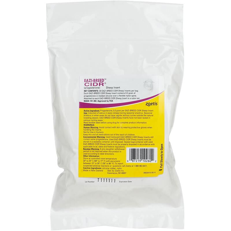Eazi-Breed CIDR Sheep Inserts, 20 per Bag