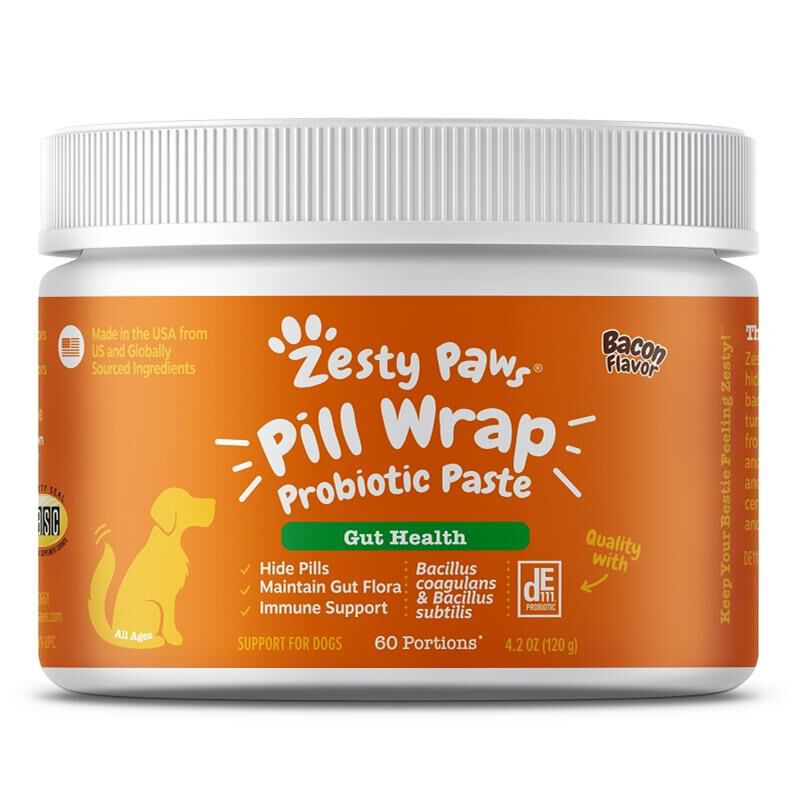 Zesty Paws Probiotic Pill Wrap Bacon, 4.2 oz. (60 portions)