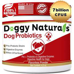 Doggy Naturals Probiotics for Dogs and Cats - Advanced Max-Strength Dog Probiotics  7 Billion CFU, 4.2 oz